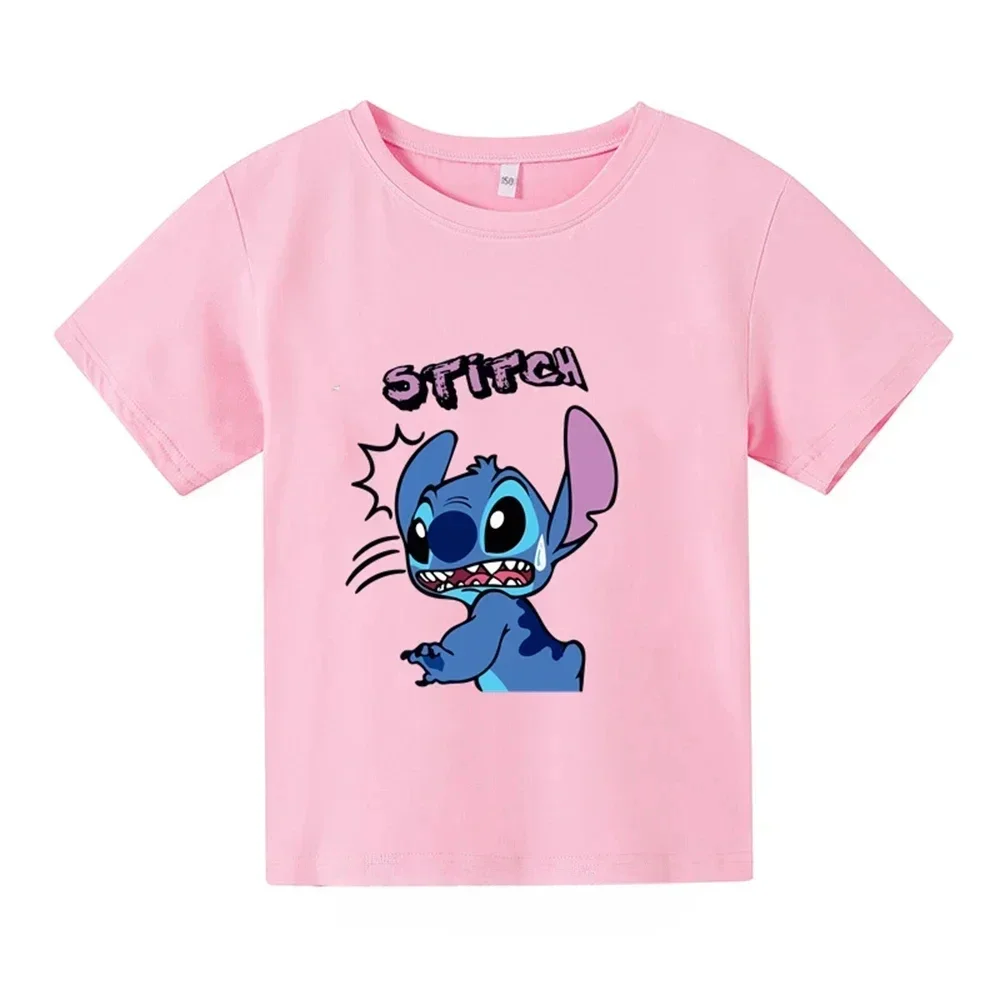 thumbnail image 1 of Nueva camiseta de algodón de Lilo & Stitch para niños, camisetas de manga corta de verano a la moda con dibujos animados para niños y niñas, 1 of 5