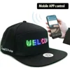 Unisex Baseball Cap USB Rechargeable Bluetooth APP Programmable LED Scrolling Message Display Board Hip Hop Street Snapback Hat 3