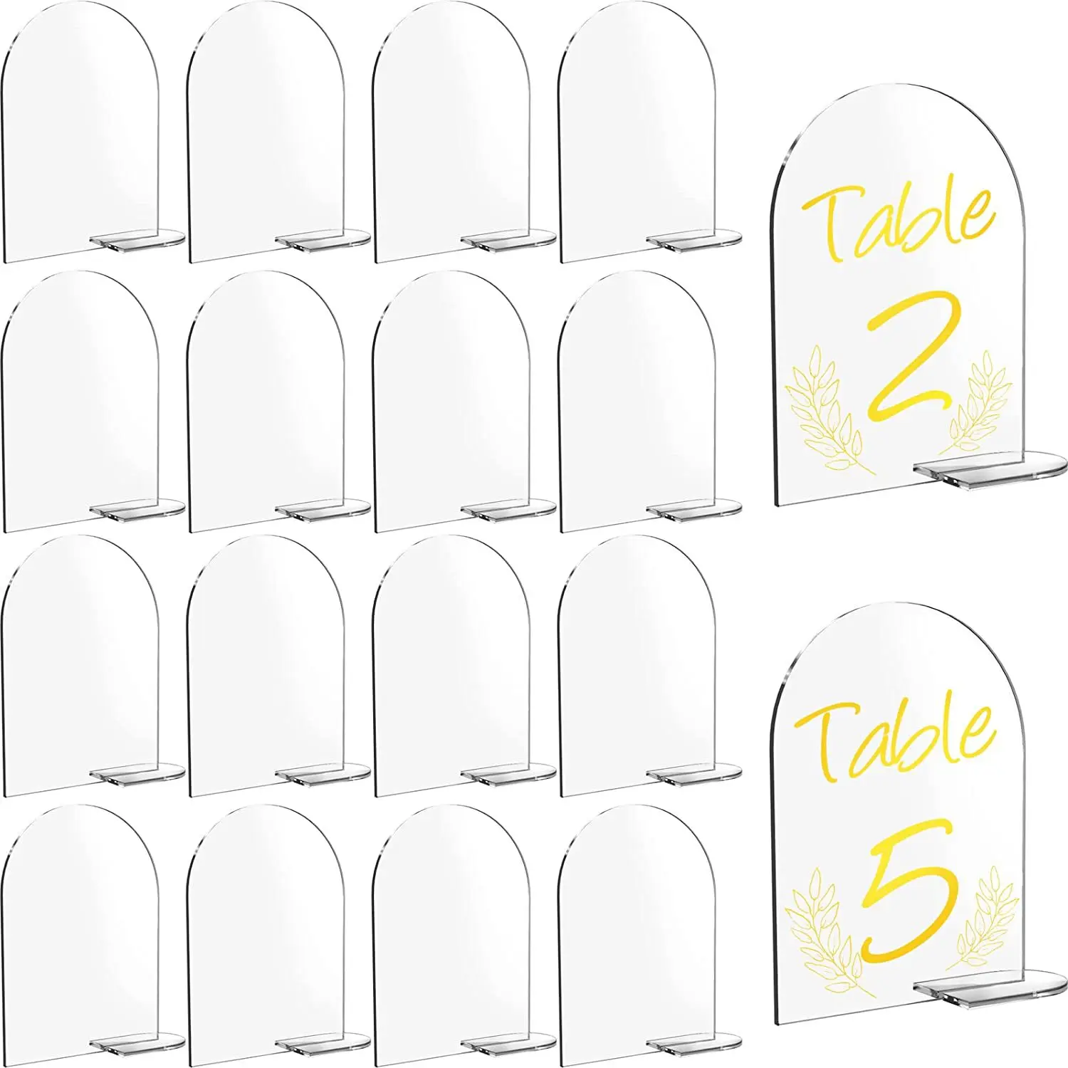 5Pcs Acrylic Wedding Table Card Perfect with Stands for Centerpiece, Reception, Decoration, Party, Anniversary, Event