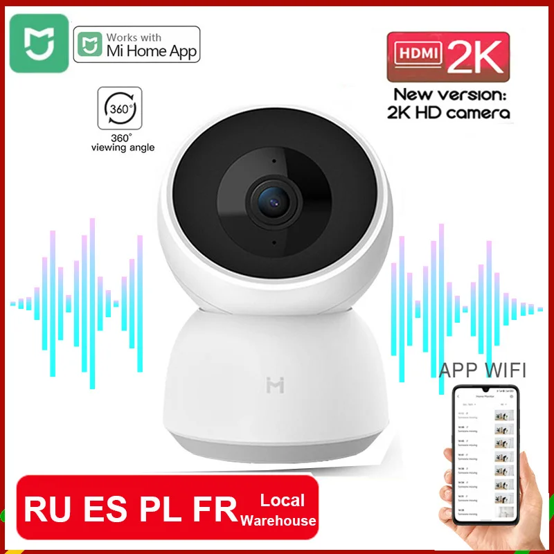 Smart Home 2K Camera 1296P 1080P HD 360 Angle WIFI Infrared Night Vision Video IP camera Baby Security Monitor Work With Mi Home