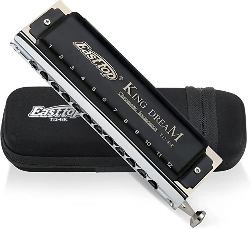 

East top King Dream Chromatic Harmonica Key of C,12 Holes 48 Tones Professional Mouth Organ Harmonica for Adults, Professionals