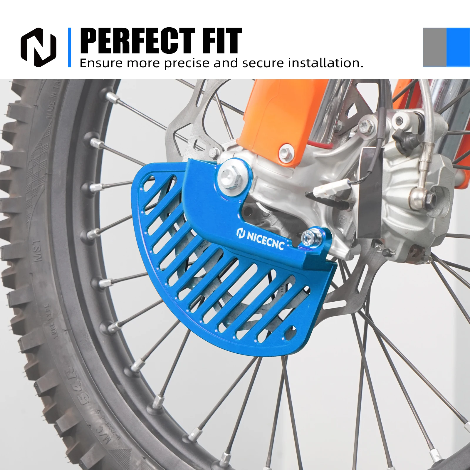 NICECNC Vorderer Bremsscheibenschutz für KTM 300 EXC 2024-2025, 125 SX, 450 SX-F, 350 EXC-F 2016-2025, 450 XCF-W, 500 XCW, 300 XC TPI, 250 SX – Detail 6