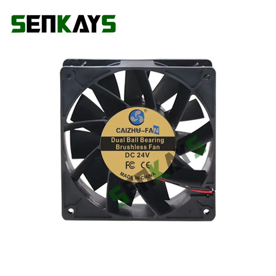 p1238b24h avc 12038 24v 0 35a 12cm inverter industrial computer cooling fan Dual Ball Bearing 120MM 12CM 12038  CPU Fan 120x120x38mm DC 24V  1.5A Frequency Converter Computer Case Cooling Fan 2pin