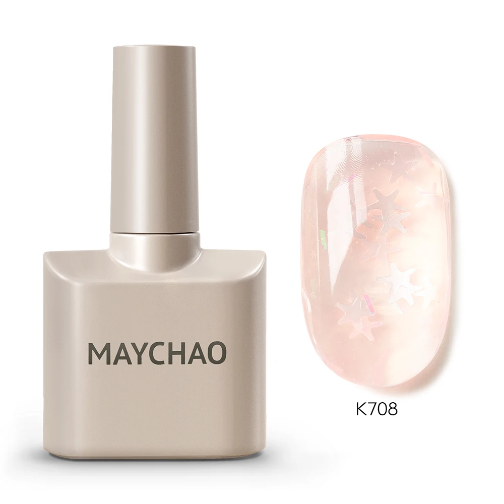 MAYCHAO Cherry Red Glossy Gel Nail Polish – 12ml Semi-Permanent Soak Off UV LED Frosted Finish
