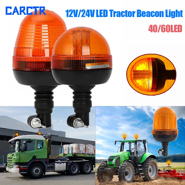 Carctr led 40/60LEDトラクタービーコンライト12/24vトレーラー回転 ...