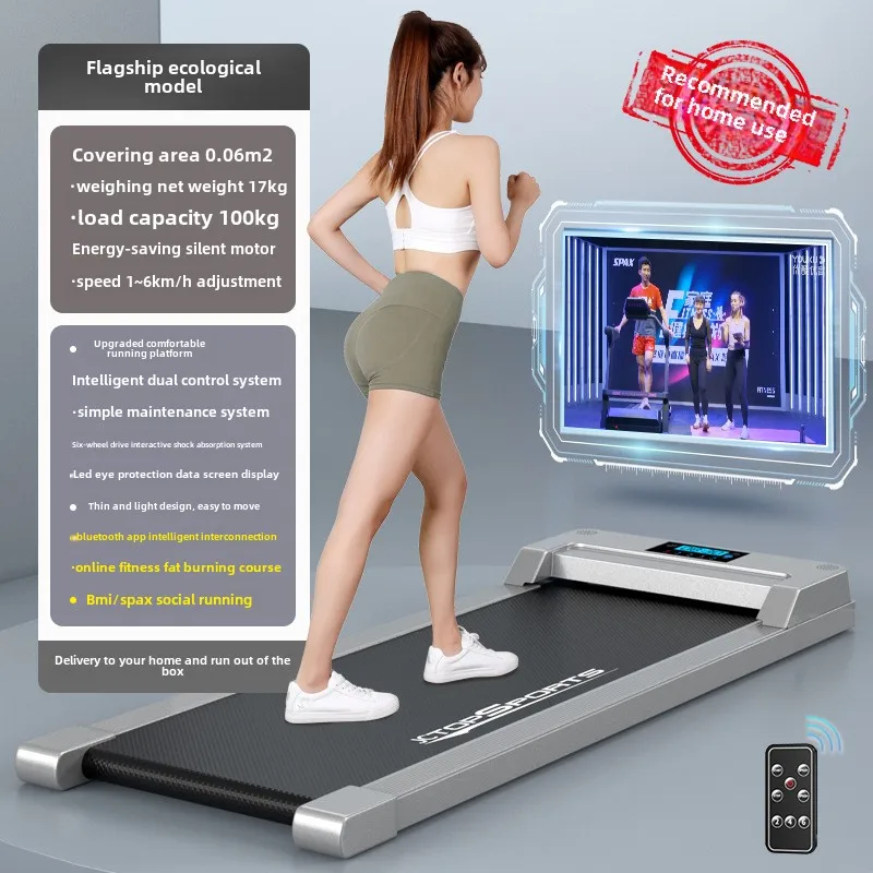 Small Multi-Functional Foldable Treadmill for Home Gym Use Silent Walking & Climbing Electric Motor Manual Folding LCD Display