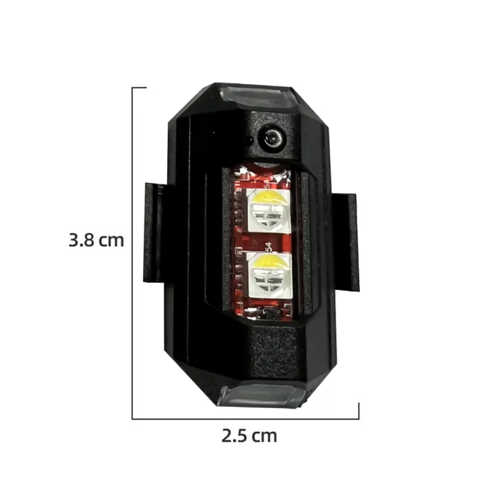 Motorcycle LED Lights 1pc Mini Signal 7 Colors Drone Strobe Lamp For Car Bike Scooter Aircraft Flash Turn Signal Indicator