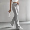 Fashionable Casual Pants Women's Flared Pants Warm Solid Color Butt Lifting Versatile Corduroy Long Pants
