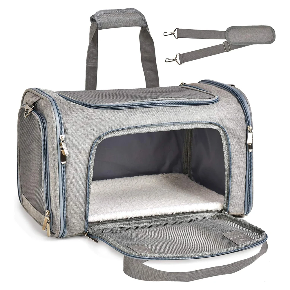 Collapsible Pet Carrier for Small Dogs & Cats – Travel Bag for Pets up to 15 lbs 1