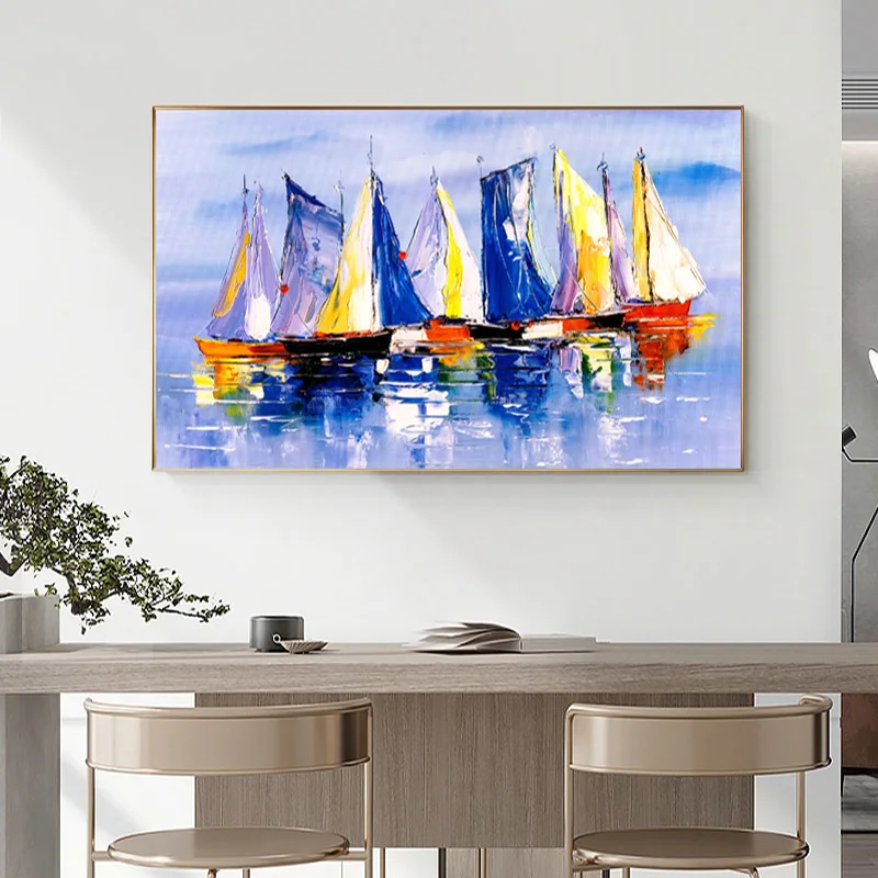 

Настенный декор с парусником, Картина на холсте, лодка, пейзаж, плакаты и принты для гостиной, Современный домашний декор, декоративные картины