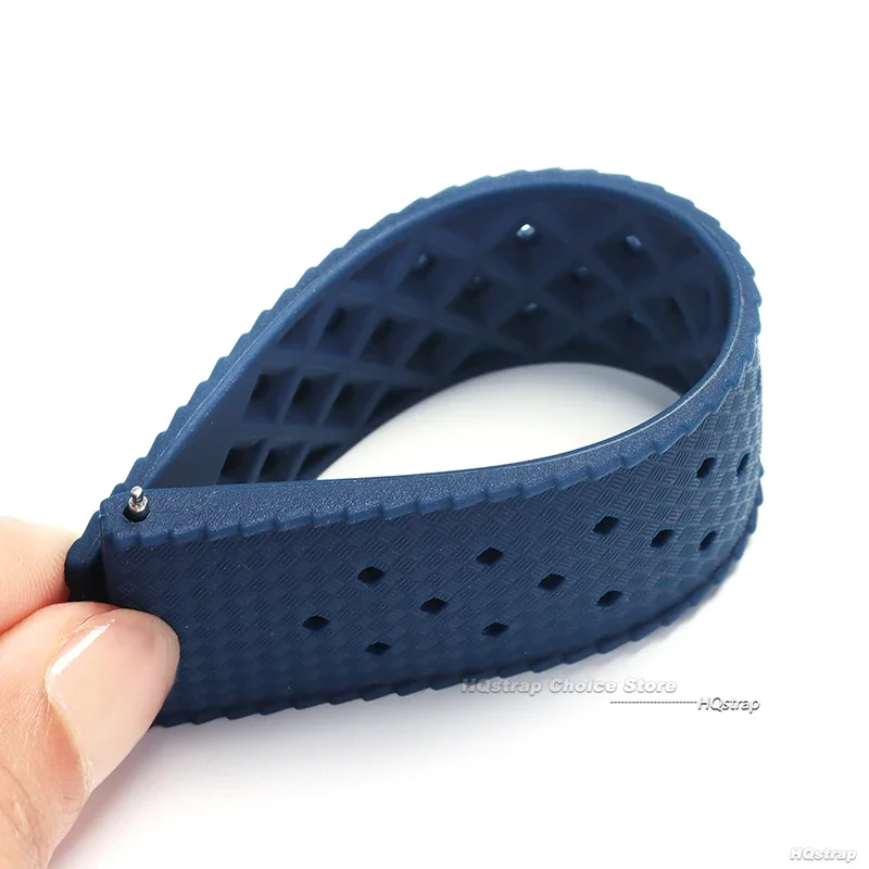 Deluxe Tropic FKM Rubber Diving Watch Strap, Waterproof Black Bracelet