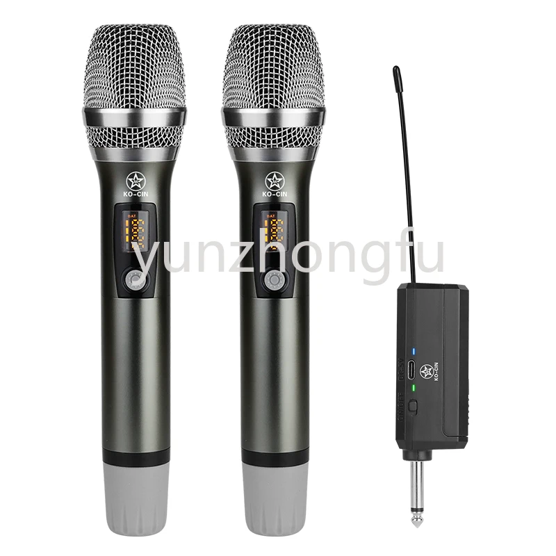 

Wireless Microphone 2 Channels UHF Professional Handheld Mic Micphone For Party Karaoke Church Show Meeting