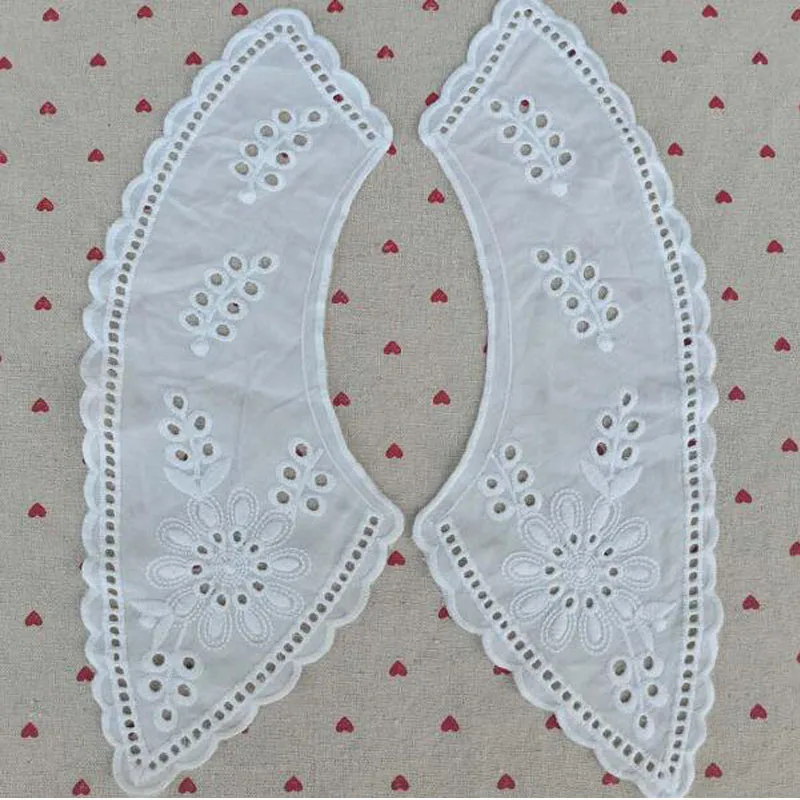 Flower Cotton Embroidery Lace Fabric DIY applique collar trim ribbon neckline craft Sewing Womens dresses Cloth decor lace fabric lace ribbon lace sewing supplies lace decoration lace accessories lace sewing accessories