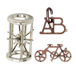 Classic Metal Brain Teaser Puzzle Set - Engaging Educational Mind Games (3PCS Set)