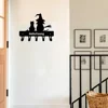 Wall Hook 1pc Witch and Cat Metal Key Holder Wall Hook Art Modeling Decorative Accessories Wall Mount,Hook,Keychain,Keychain 3