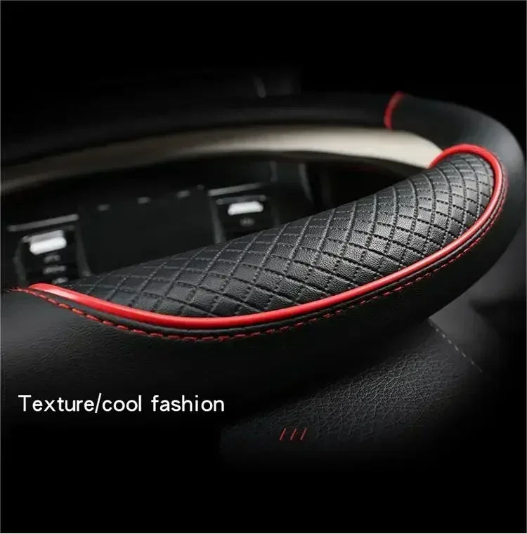 Microfiber leather steering wheel cover image 4