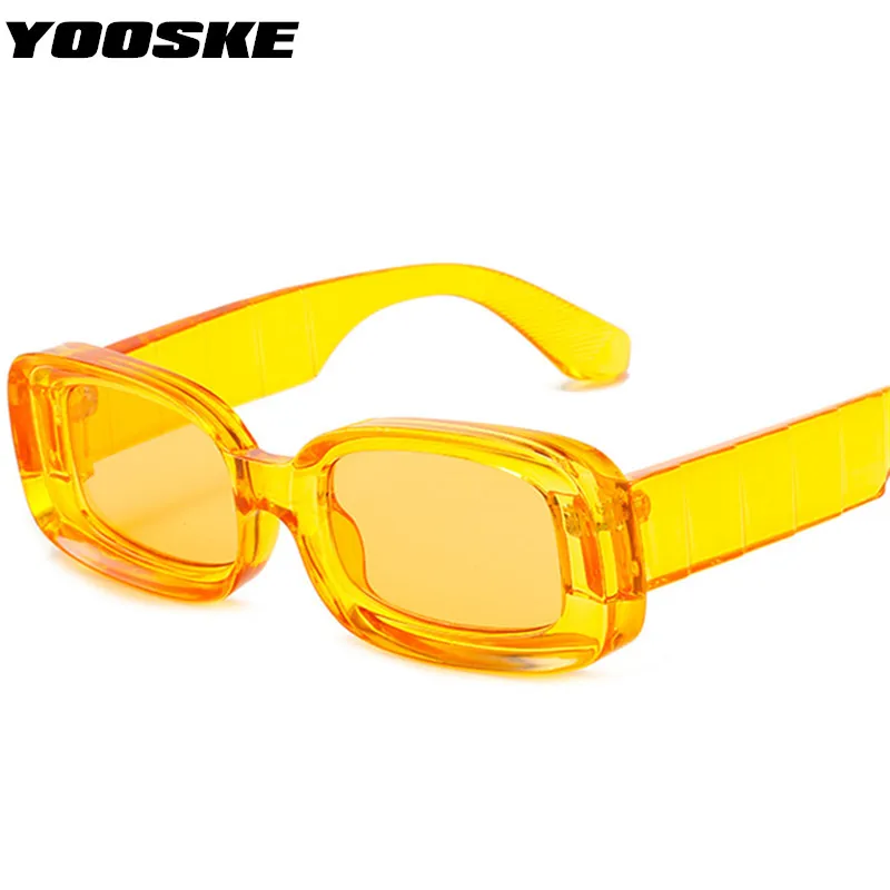 YOOSKE Brand Square Sunglasses Women Men Fashion Rectangle Yellow Sun Glasses Ladies Summer Outdoor Beach Goggles Shades UV400