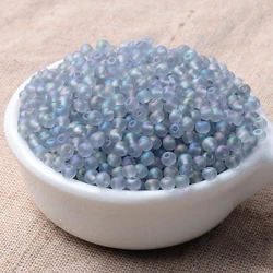 Super Uniform Matte Transparent Micro - Colored Glass Rice Beads - Handmade Decorative Loose Beads - 4mm 10g 100pcs (MSW30 Grey)
