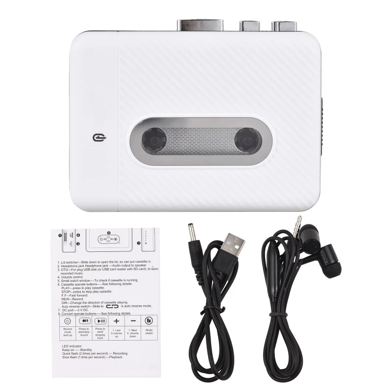 EOENKK Cassette Tape to MP3 Converter Cassette To MP3 Card Player U Disk Tape Recorder to Player
