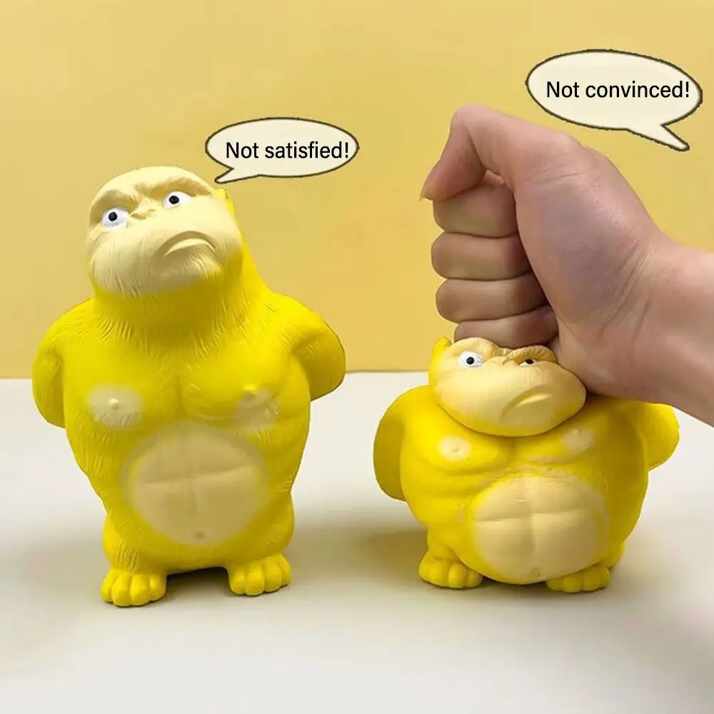 Yellow PVC Stress Relief Squeezing Toy Gorilla