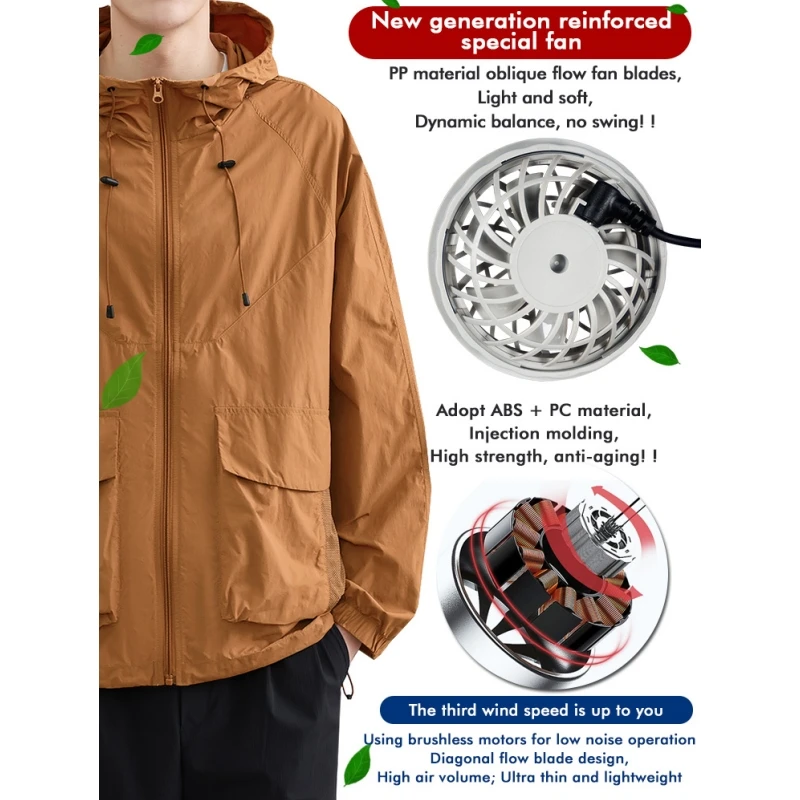 UPF50+ Sun Protection Air-conditioned Clothing Waterproof Fishing Jackets Outdoor Heatstroke Sunscreen Body Cool Summer Clothes