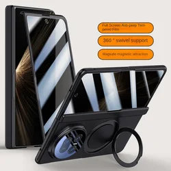 MagSafe Magnetic Metal Holder Case with Tempered Glass Film and Full Protection - HONOR Magic V5 (Black Privacy Glass)