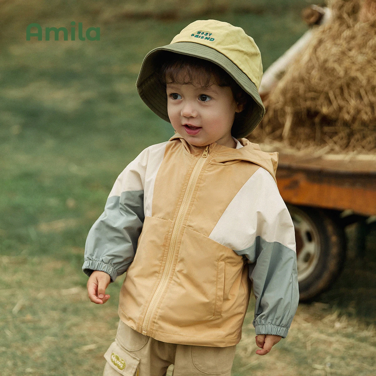 Amila Baby Jacket Spring Patchwork Casual Hooded Outwear Infant Toddler Girls Boys Children Clothes baby jacket