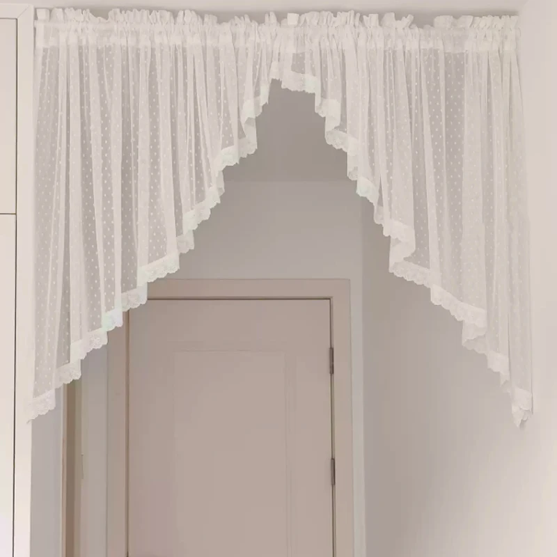 Semi Sheer Curtain Valances Window Topper Sheer Kitchen Tier Swag Privacy Half Window Curtain for Bedroom Living Room Home Decor 2