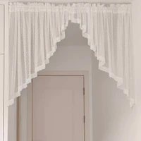 Semi Sheer Curtain Valances Window Topper Sheer Kitchen Tier Swag Privacy Half Window Curtain for Bedroom Living Room Home Decor 2