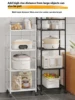 6/5/4/3 Layers Storage Shelves Microwave Racks with Pulleys Floor-Standing Pantry Organization and Kitchen Storage Accessories 3