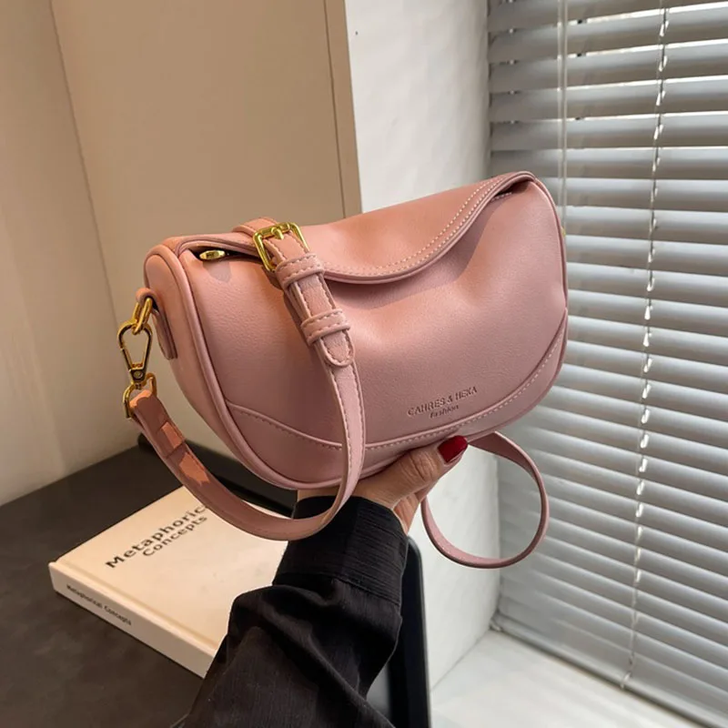 

Solid Color New Simple Single Shoulder Bags Fashion Trend Crossbody Bag Soft Leather Versatile Commute Satchel Travel Storage