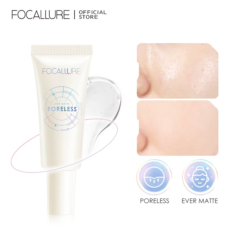 

FOCALLURE Makeup Base Primer Invisible Pore Light Oil-Free Makeup Finish No Creases Not Cakey Face Concealer Women Cosmetics