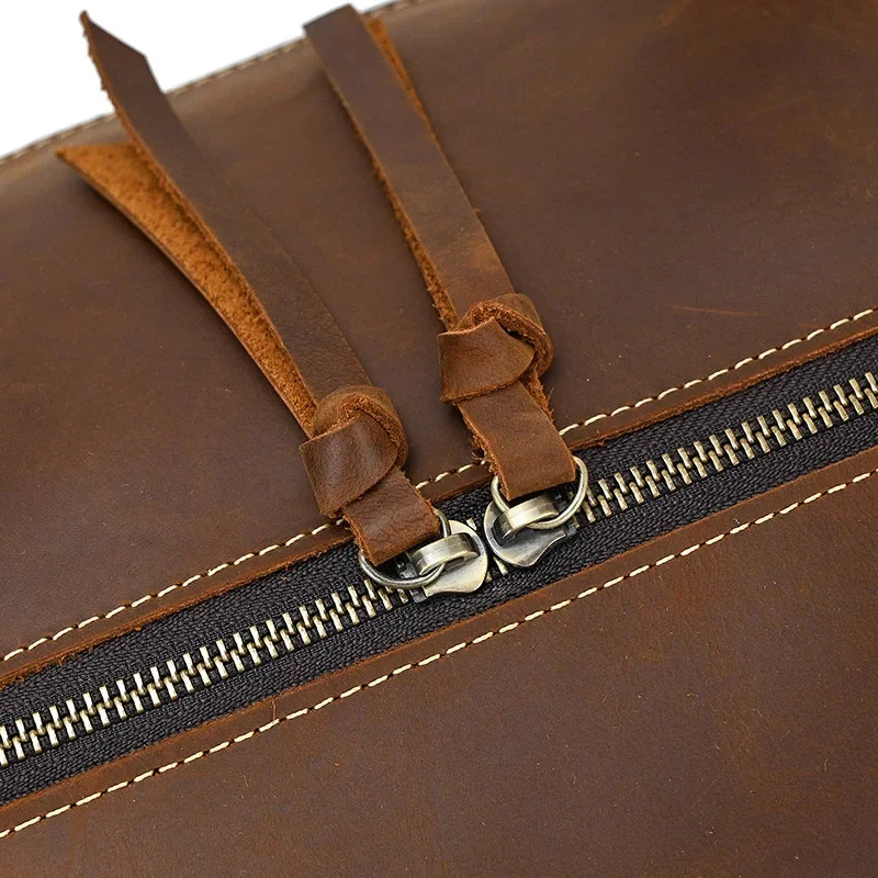 Brown Leather Duffle Bag For Men