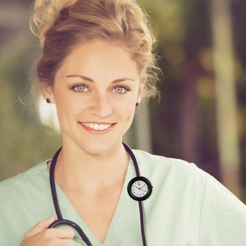 Stethoscope Watch Waterproof Nurses Watches Attachment With Symbols Accurate Brooch Fob Clip-on Pocket Watch For Clinic nurse 3