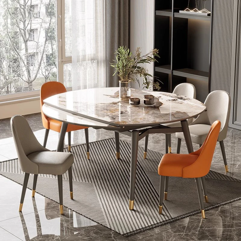 

Marble Coffee Dining Tables Round Foldable Living Room Hall Center Nordic Dining Tables Luxury Mesas De Comedor Home Furniture