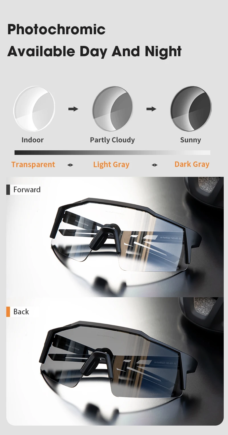 KAPVOE heißer Fahrrad Radfahren Sonnenbrille Frauen Fahrrad Radfahren Photochrome Gläser UV400 Wandern Brillen Mann Outdoor Sport Gläser – Detail 4