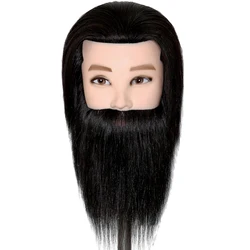 Male Mannequin Head with Real Human Hair for Professional Hairdressing and Styling (Man head - 1pc)