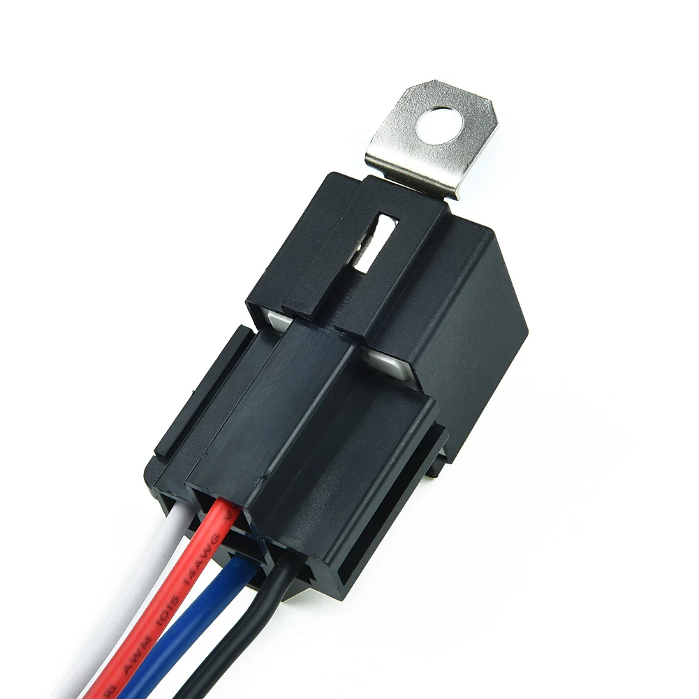 12 V 4-poliges Autorelais mit Sockel/Drähte/Sicherung, 30 A Amp, SPST, vorverdrahtete Steckdosen, wasserdichtes Autozubehör – Detail 9