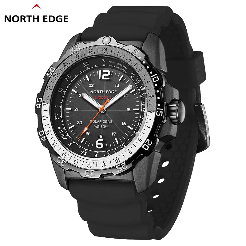 

NORTH EDGE Outdoor Electronic Watch Pointer Solar Watch Night Glow Waterproof Long Range Speed Light Energy Driven Sport Watch
