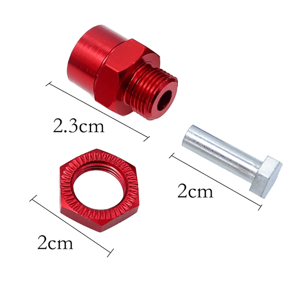 4PCS 알루미늄 합금 16 진수 어댑터 12mm  17mm 휠 16 진수 허브 어댑터 확장 변환 너트 1/10 RC 자동차 업그레이드 1/8 타이어