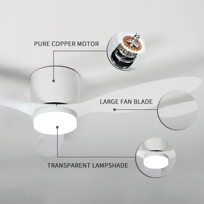 Modern Ceiling Fan, LED Light, DC Motor, High Air Volume Remote Control, Kitchen, Bedroom, Dining Room, Terrace, Pendant Light 4