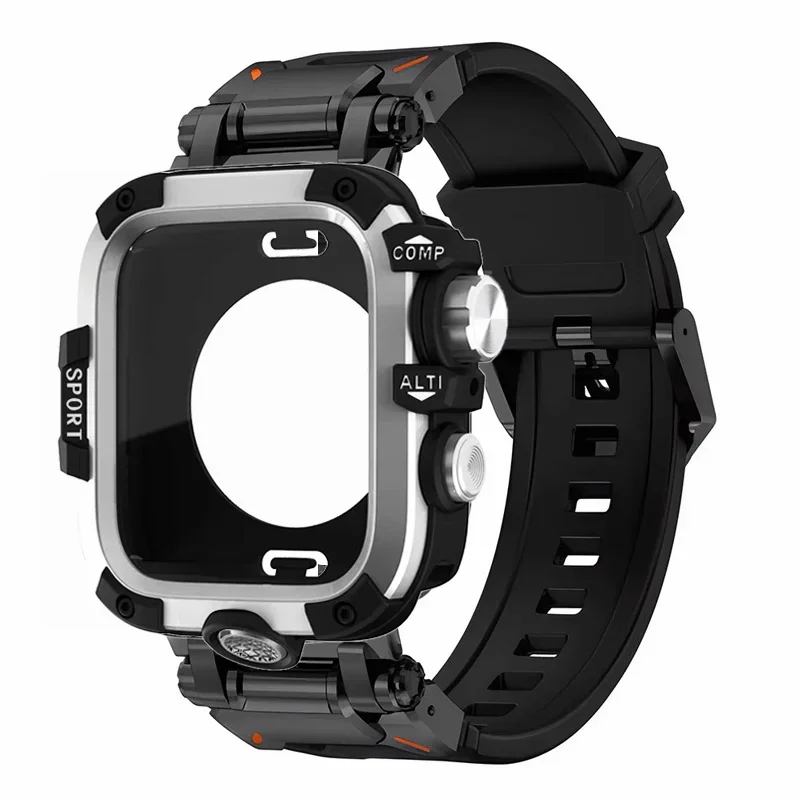Versatile Silicone Loop Bracelet Band with Metal Cover