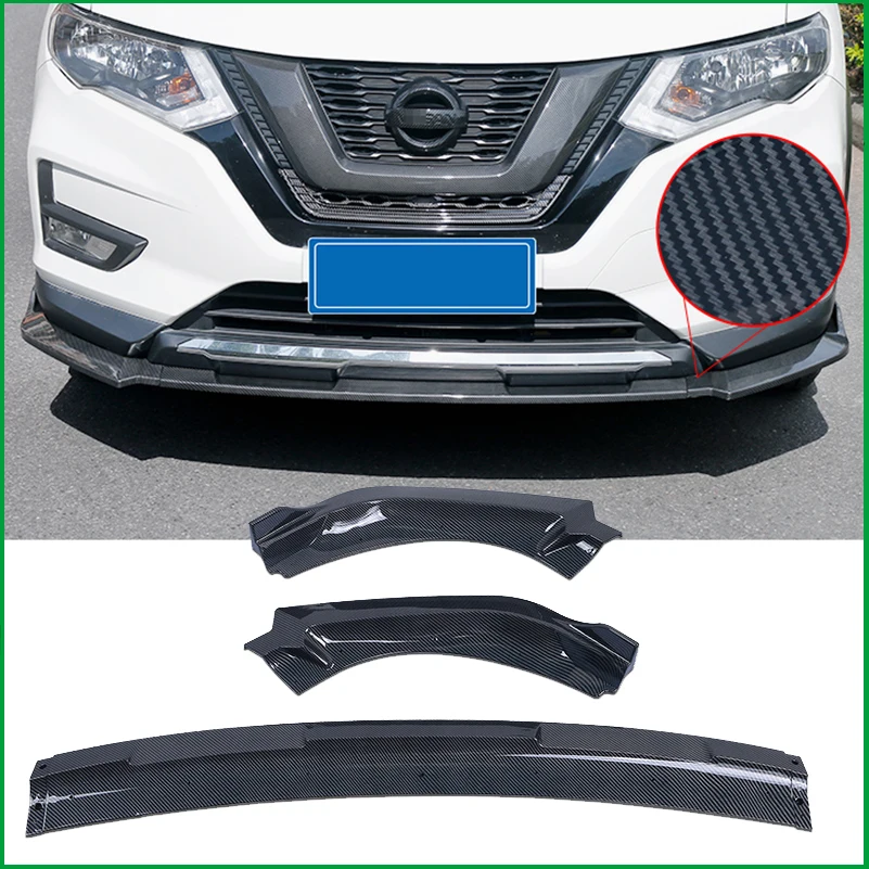 

For Nissan X-Trail Rogue 2017-2020 Front Bumper Lip Lower Grille Spoiler Protector Body Kit Diffuser Trim Car Styling
