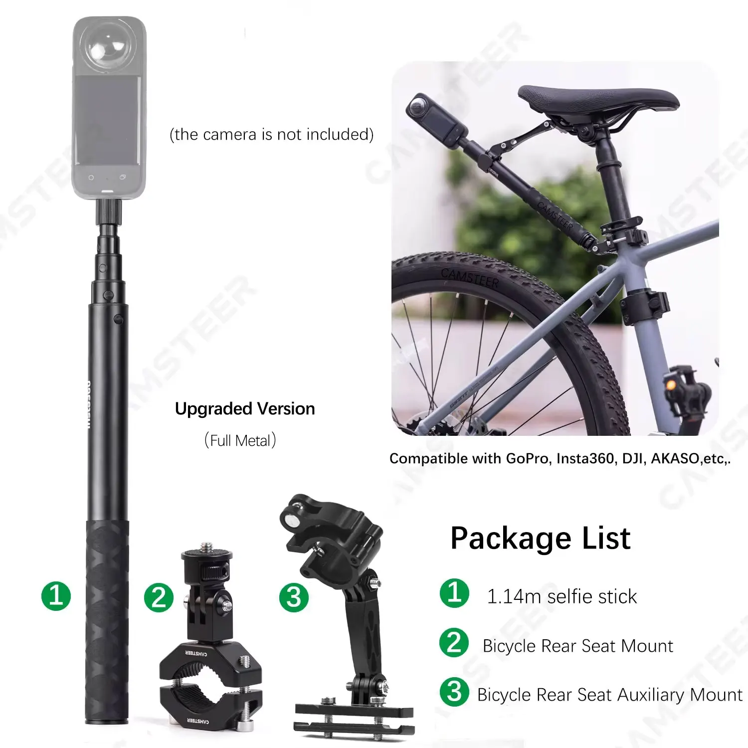 自転車後部3rd パーソンビューカメラマウント1式 Insta360 自転車用テールマウントキット CINSBAVP INSTA360｜インスタ