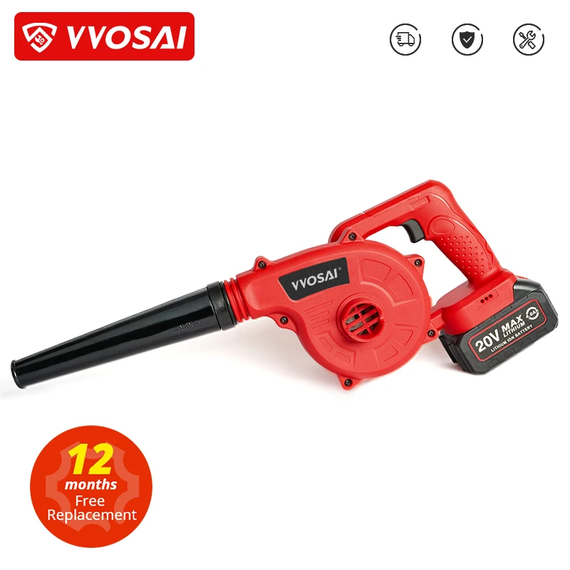 VVOSAI 20V Garden Electric Blower Cordless Leaf Blower for Dust Blowing Dust Computer Collector Hair Dryer Power Tool