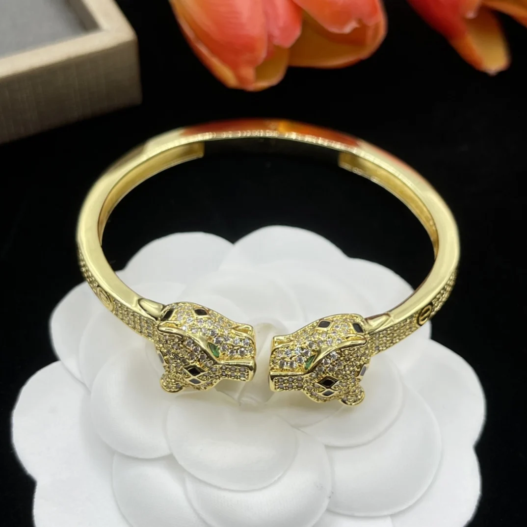 European and American Fashion Set Zircon Leopard Bracelet