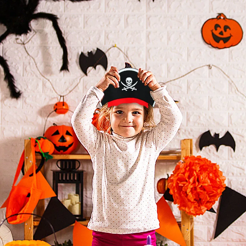 Cappello Da Pirata Con Teschio - Per Costume Halloween E Feste A Tema - Accessorio Cosplay Per Bambini E Adulti - Foto 4