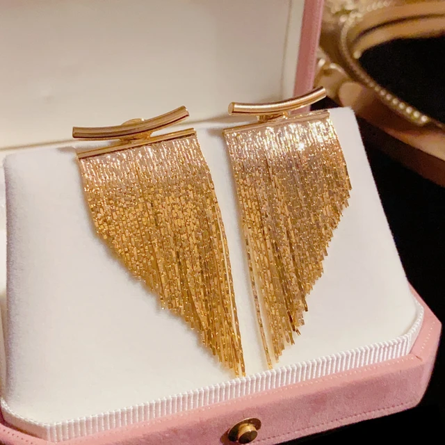 Buy Jewels Galaxy Wonderful Gold Plated Thread Tassel Earrings For Women  Online