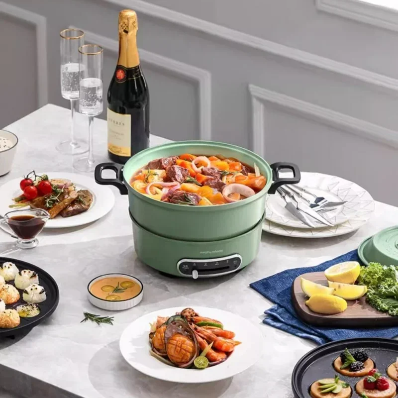 Morphyrichards 220V Multi Pot Electric Hotpot Household 3L Split Double Flavour Hotpot Electric Frying Pan Electric Cooker 3