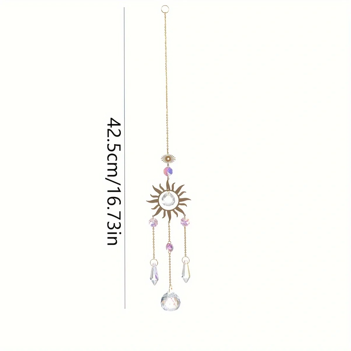 1pc metal sun pendant handmade wind chime charm car decoration outdoor garden crystal sun catcher